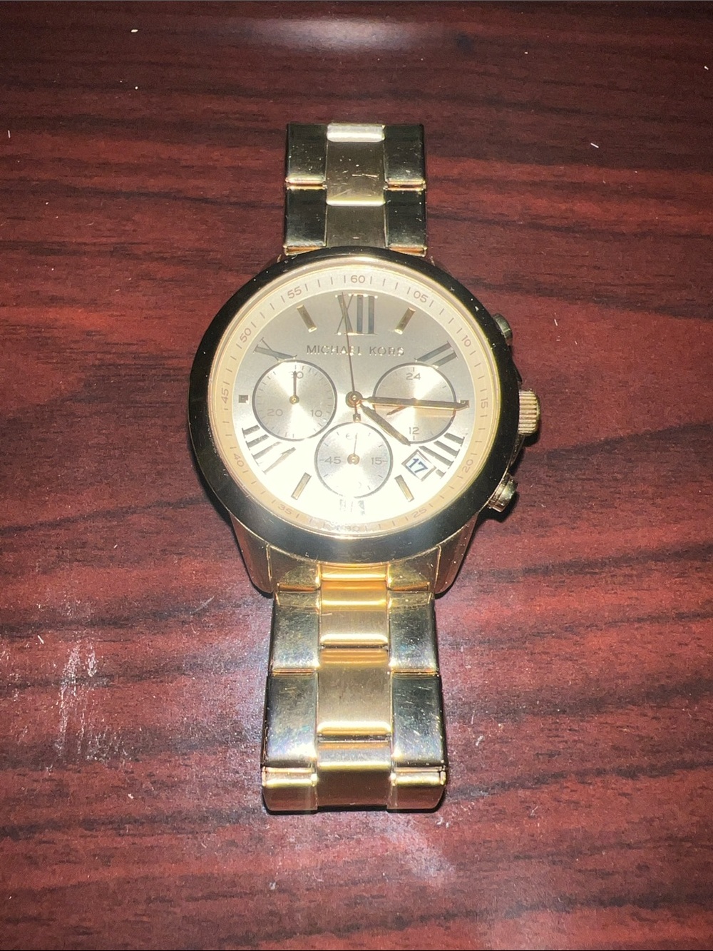 Michael Kors Gold-Tone Stainless Steel Chronograph Bracelet Watch